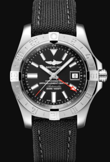 Replica Breitling Avenger II GMT Stainless Steel - Black Watch A3239011/BC34/109W/A20BA.1