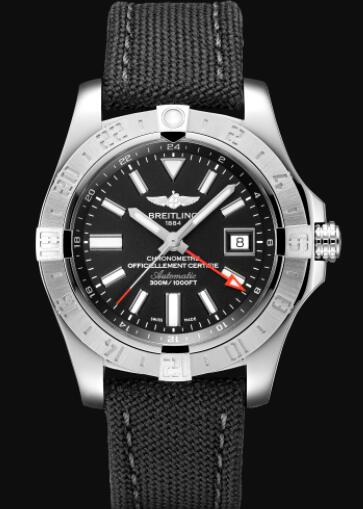 Replica Breitling Avenger II GMT Stainless Steel - Black Watch A32390111B1W1