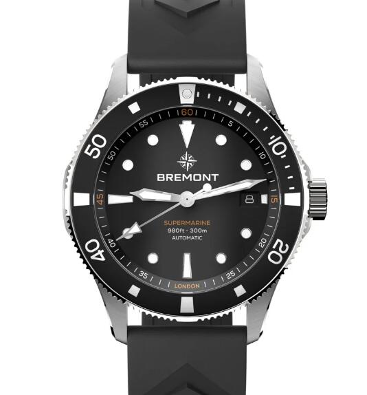 BREMONT Supermarine 300M Date Replica Watch SM40-DT-SS-BK-R-S